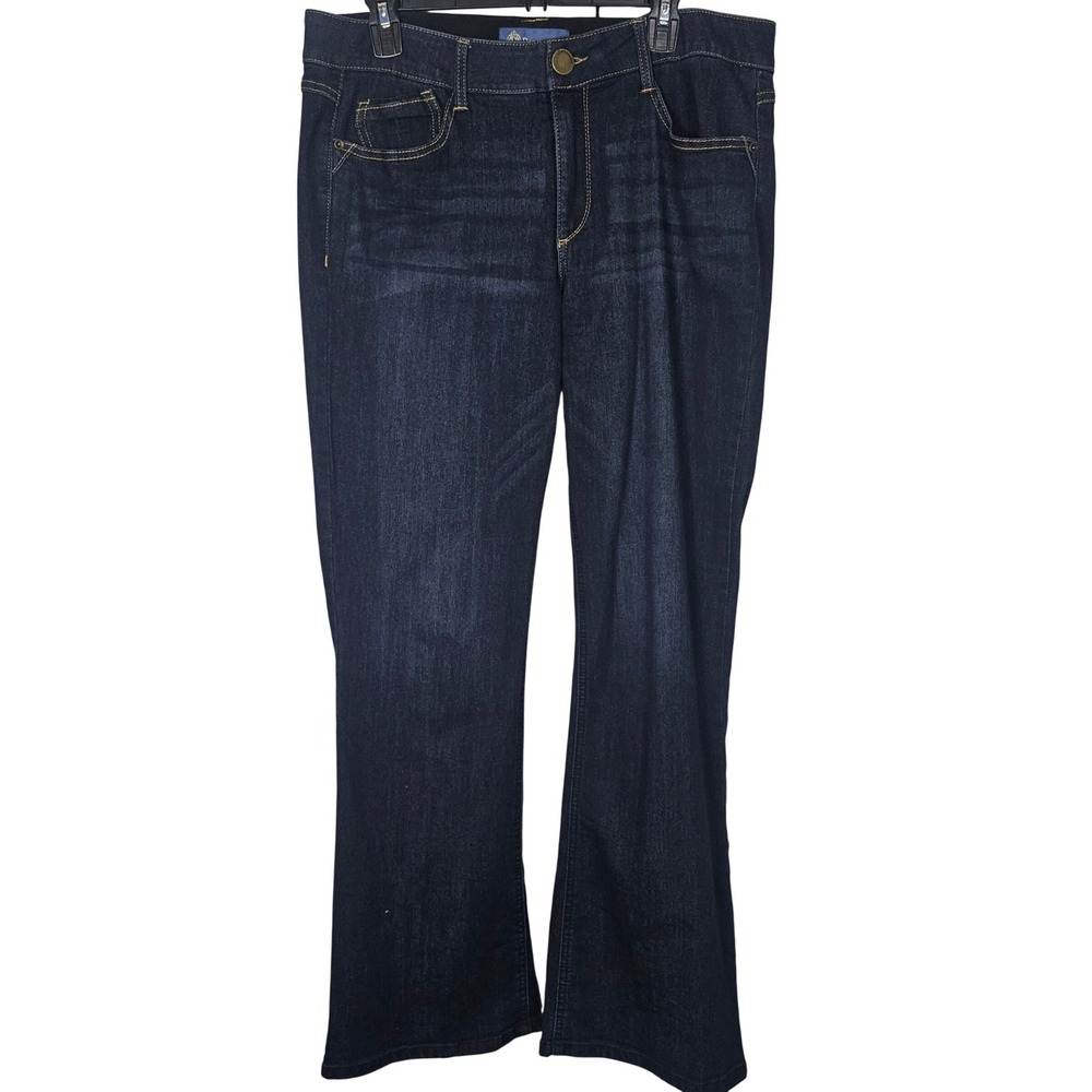 Democracy Absolution Dark Wash Bootcut Jeans Womens 14 Blue Denim Slimming Flare